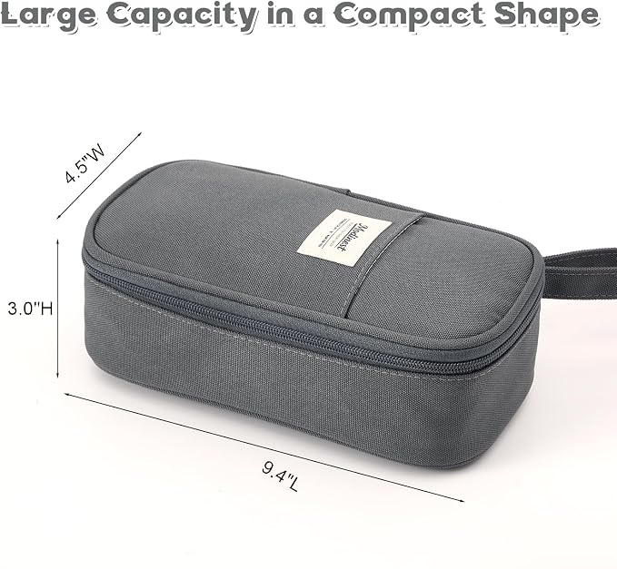 Pencil Case Pouch, Large Capacity Pen Bag Organizer, Cute Aesthetic Pencil Box for Girls Boys Kids, Back to School Supplies, Teacher Supplies Classroom Essentials, Grey