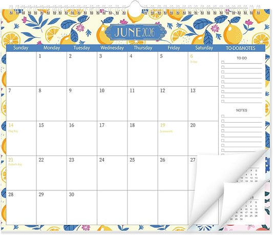GuassLee Wall Calendar 2026-2027, School Year Calendar from Jun. 2026 to Dec. 2027, 19-Month Paper Wall Calendar with To-Do List and Notes for Office School Home Teacher Planning, 14” x 11.5”