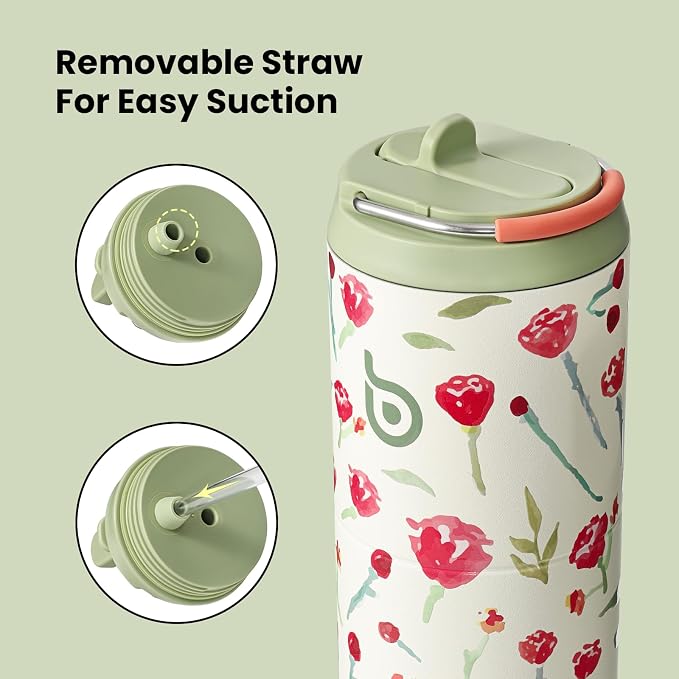 BOTTLE BOTTLE Insulated Water Bottle 24oz with Straw Lid and Handle Sports | for Travel Gym school,Stainless Steel Water Bottles,Double-Wall,Vacuum Metal,Leak Proof,BPA-Free