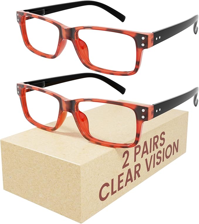 Eyekepper 2 Pairs Blue Light Blocking Reading Glasses for Men Women - UV Protection Spring Hinge Computer Readers