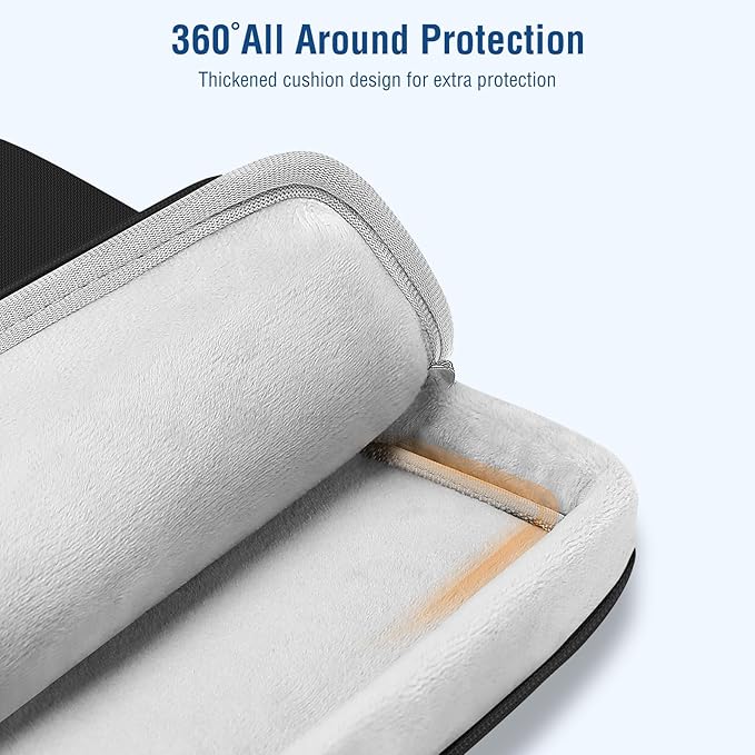 MOSISO 360 Protective Laptop Case 16 inch, 15-15.6 inch Laptop Sleeve Compatible with MacBook Pro 16 M5 M4 M3 M2 M1, HP Acer Dell Lenovo ASUS, Computer Bag with Front Raised Pocket & Belt, Black