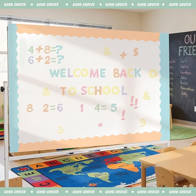 221 Pcs Composition Notebook Bulletin Board Letters, Round Alphabet Number Punctuation Symbol Combo Letter Cutouts, Pastel Classroom Decor for Summer School Chalkboard Whiteboard Poster Wall