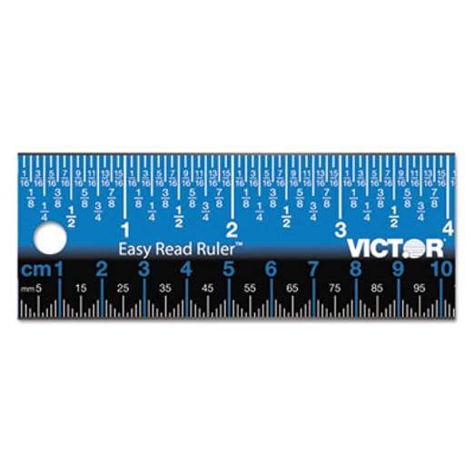 Victor Easy Read 18.25-Inch Stainless Steel Ruler, Metal Straight Edge Ruler with Cork Backing, Standard and Metric Measuring Tool for School, Office, Drafting, Drawing, and Crafts