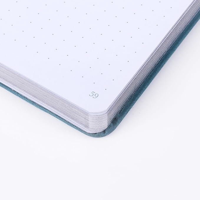 A5 Bullet Dotted Journal Notebook | 160gsm Thick Bleedproof Paper, Lay Flat Binding, 160 Numbered Pages | Hard Cover Dot Grid Notebook/Bullet Journals for Creatives & Professionals-Ginkgo leaf