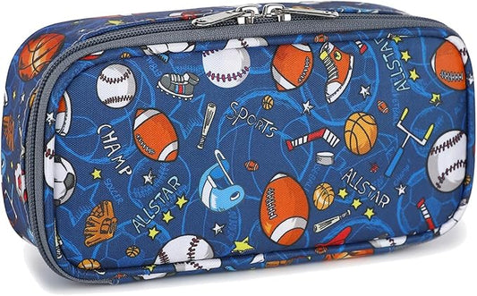FlowFly Large Capacity Pencil Case for Kids, Boys & Girls – Zippered Multi-Functional Pen Pouch, Soft & Portable Pencil Bag for School, Teens, Students, Football