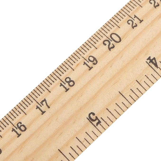 MUKCHAP 144 Pack Wooden Ruler, 12 Inch Straight, 30cm Metric Wood With Centimeters and Inches for Measuring, Office, 2 Scale