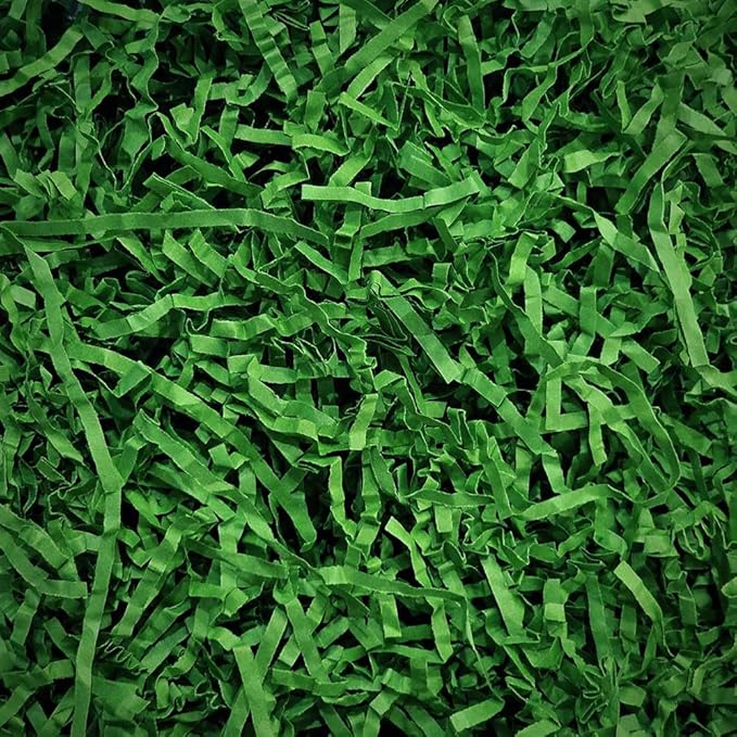 GoooodGift - 3 oz - Green - Crinkle Cut Paper Shred Filler for Gift Wrapping, Gift Box Stuffing Birthdays, Basket Filling Mother's Day Christmas