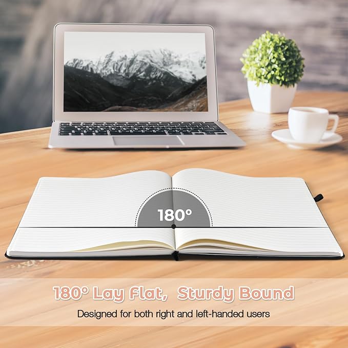 Blank Notebook, Hardcover Sketch Book, 8.5 x 5.5 Large Blank Journal, No Bleed Thick Paper Sketchbook for Drawing, Unlined Notebook Journal for Women Men School, A5 Leather Sketchbook, Lay Flat, Pink