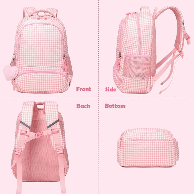 Kimwadalh School Backpack for Girls, Backpack with Lunch Box Pencil Case for Preschool Elementary High School Girls Boys