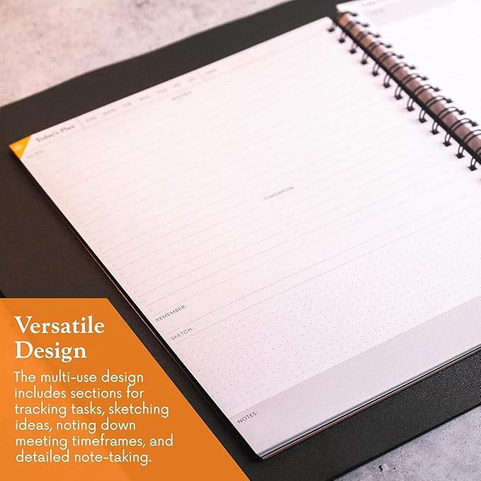 Notsu Undated Daily Planner Notebook | Minimalist Productivity Planner with To Do List, Agenda, Dot Grid, Lined, Notes sections | Premium Thick Paper 120 gsm, 100 Pages, A5 Size