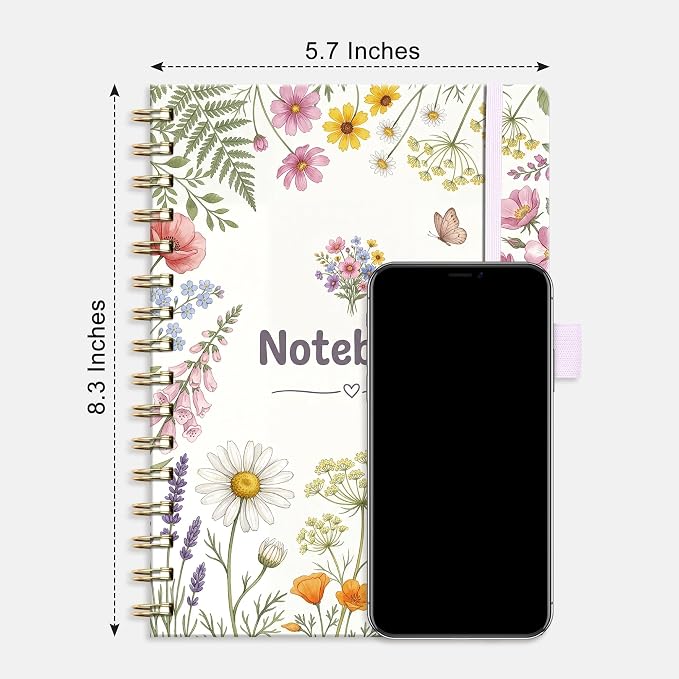 AHGXG Spiral Journal Notebook, 160 Lined Pages, A5 Size (5.7'' x 8.3'')