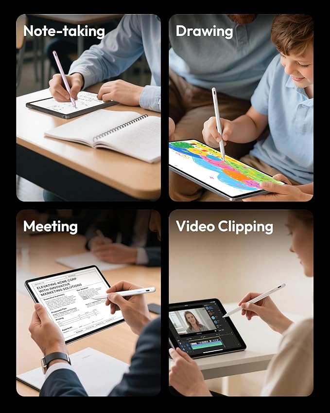 Metapen A8 iPad Pencil for Apple iPad 2018-2026, 4Min Fast Charge,Magnetic Attachment Stylus Pen for iPad 11/10/9/8/7/6th Gen, iPad Accessories for Pro 12.9/11/13-inch M4, Air 3/4/5/M2/M3, Mini 5/6th
