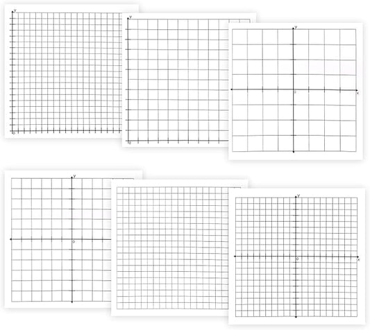 6 Packs Graph Paper Sticky Notes 300 Sheets 3 x 3 Inch Mini Graph Pads 20 x 20 Four Quadrant X Y Axis Coordinate Plane Post It Adhesive Grid Sticky Notes for Office School Math Supplies（6style）