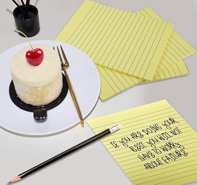 Large Sticky Notes 6x8in Yellow,300 Sheets, Clean Removable Note Pad