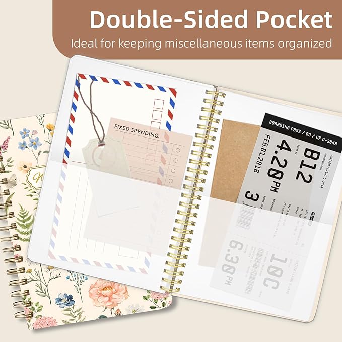 Weekly Planner Undated - 52 Weeks To Do List Notebook A5 for Work: Weekly Task, Habit Tracker Journal, Goal Setting, Agenda Sprial Bound Organizer Book Women Cute Stylish Design, Floral