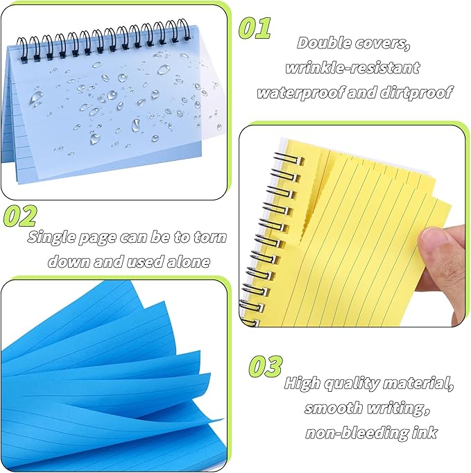 1000 PCS Colorful Spiral Index Cards 3x5 Inch Flash Cards with Ring Lined Note Card Book Flashcards, Colored Ruled Card Pad Index Note Books 3 x 5 Notecards for Studying School Supply College Office