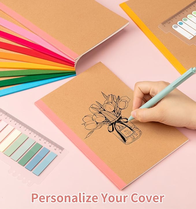 60Pack Lined Notebook Journals Bulk, A5 College Ruled Composition Notebook