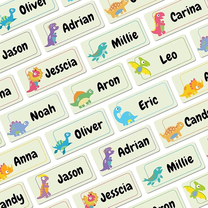 120 Personalized Name Labels for Daycare, Custom Waterproof Name Stickers for Kids Clothing Tags, Baby Water Bottles, Lunch Boxes and School Supplies
