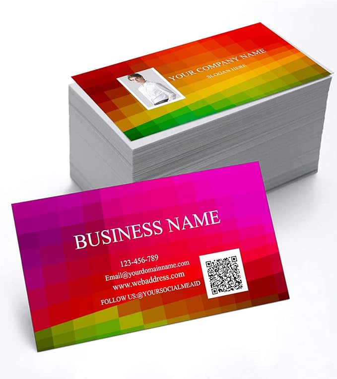 Simple Design Business Card 3.5" x 2" 200 pcs - Add Picture or Logo,Custom Premium Name Cards with Logo Two-Sided, High-end 500 pcs