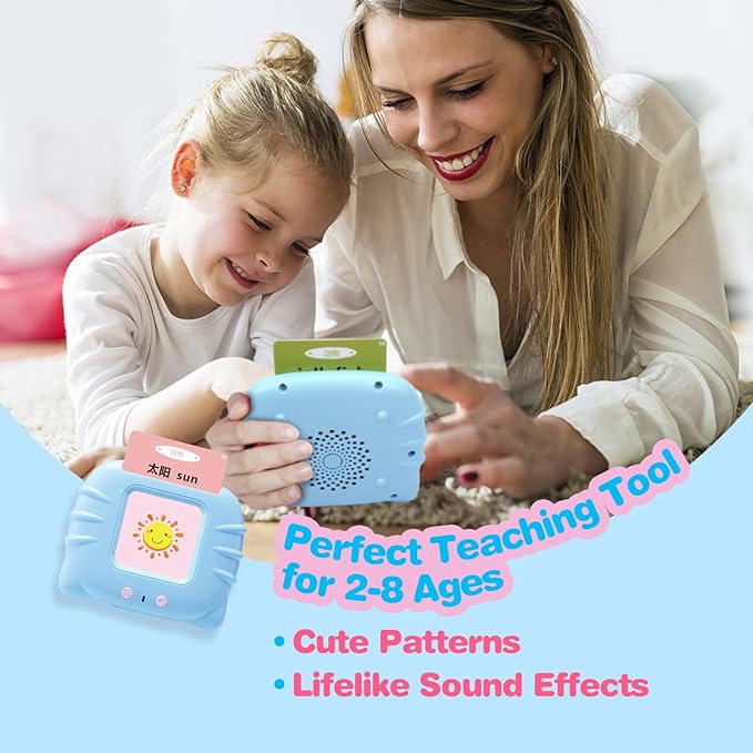 TimingSXD Chinese & English Bilingual Talking Flash Cards for Toddler/Beginning - Learning Educational Toy to Learn Chinese/English,Talking Flash Cards for Ages 2+