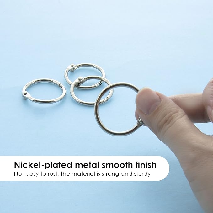 BAZIC Products Loose Leaf Binder Ring 2", Book Rings Binder Rings, Nickel Plated Steel Metal Ring for Flash Cards, Index Card, Keychain (6/Pack), 1-Pack