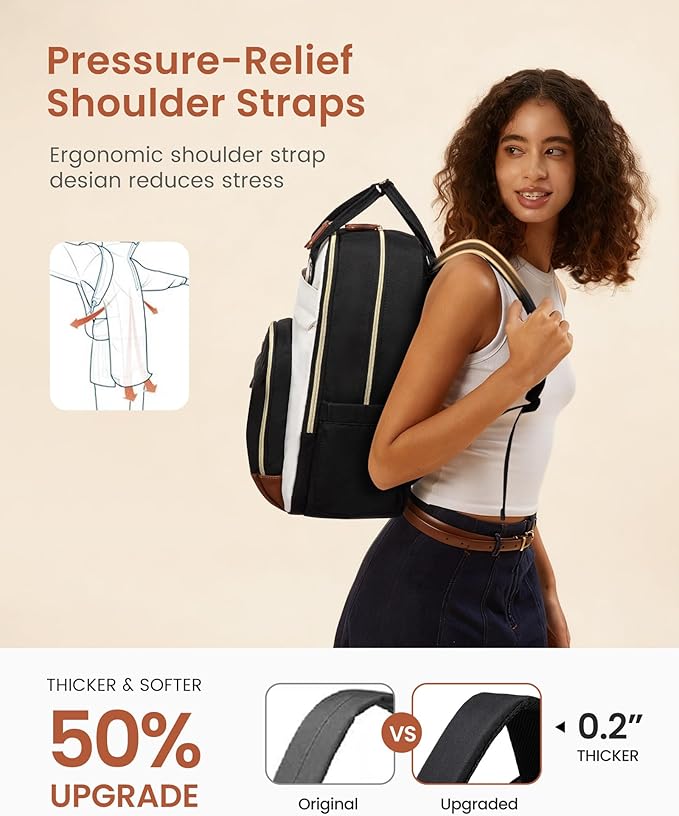 LOVEVOOK Backpack for Women,Laptop Backpack Women,Fits 15.6 Inch Laptop Bag,School Backpacks,Fashion Travel Work Anti-theft Bag,Waterproof Business Computer College Backpack Purse,Purple-Blue-Black