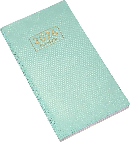 PATIKIL 2026 Daily Planner Notebook, 6.8 x 3.8" 64 Sheets Undated to Do List Daily Weekly Monthly Goals Pocket Notebook for Office Home Study Work Weeding Time Management, Laser Green