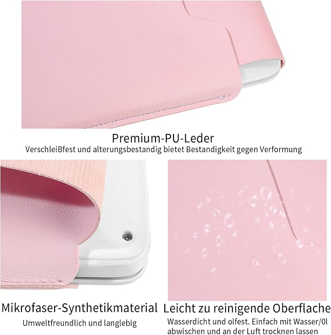 13.3-14" Laptop Sleeve, Padded Laptop Case, Thin Portable Case Bag - Compatible with 2022 Pro 14 inch/2015 Pro 13.3 inch/2015 Air 13.3 inch (Light Pink)