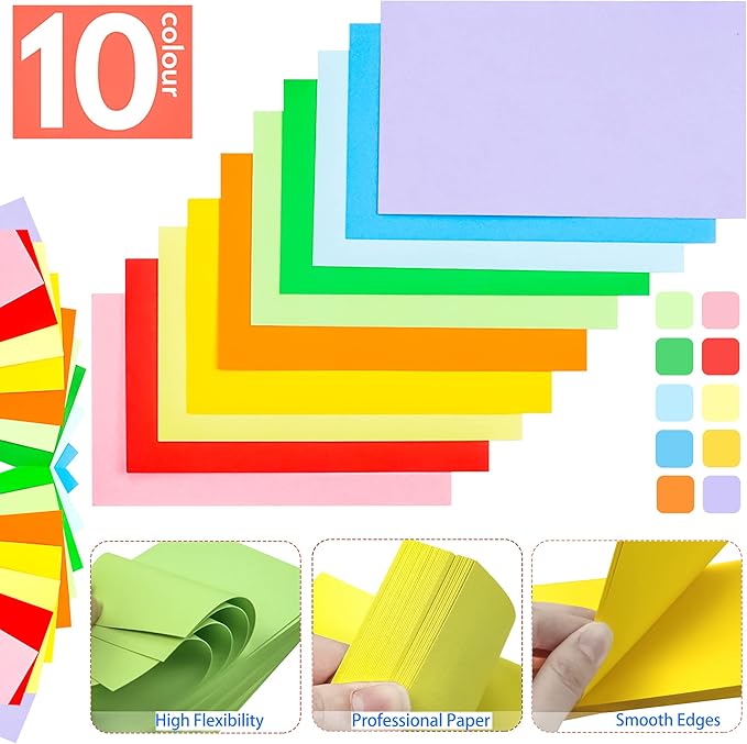 600Pcs Blank Colored Index Cards 3x5 Inch Flash Cards, Blank Note Card Flashcards, Colorful Card Pad Index Note Books 3 x 5 Notecards for Studying School Supply College Office