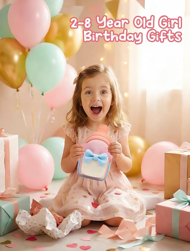 Birthday Back to School Gifts for Girls 3-8, Kids Fanny Pack Toddler Purse | Cute Fashion Sling Crossbody Bag for 3 4 5 6 7 8 Year Old Girls with Adjustable Strap. Perfect for Travel Holiday Essentials