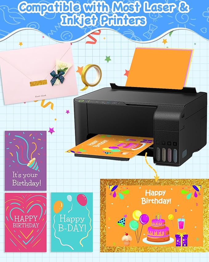 124 PCS Colored Cardstock 8.5" x 11", 50 Assorted Colors Construction Paper Bulk for Crafts, Thick Card Stock Colorful Printer Paper for Scrapbooking, Card Making, Kids School Supplies(200GSM)