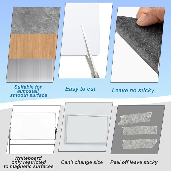 12 Pack Dry Erase Labels Stickers 4x6inch Reusable Dry Erase Labels Small Blank Whiteboard Sticker Removable Reusable Dry Erase Stickers with Pen and Wipe Cloth