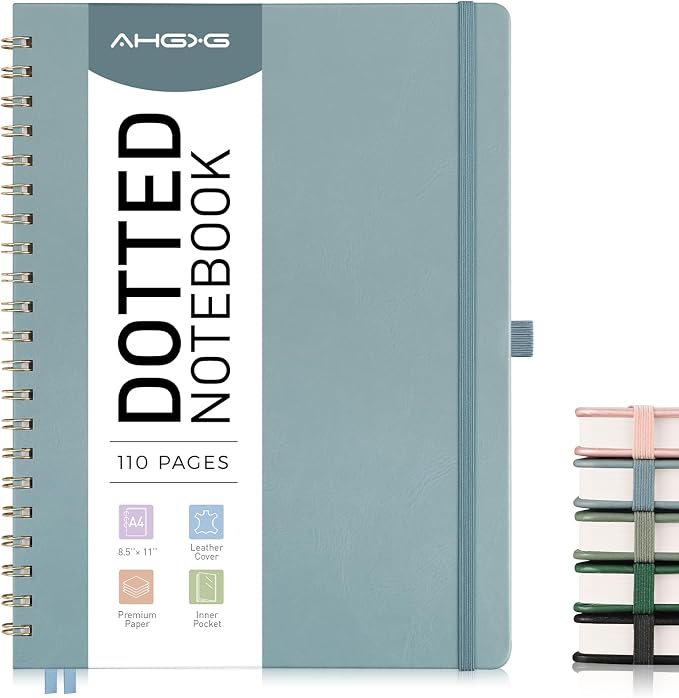 AHGXG Dotted Journal, 110 Pages, A4 (8.5" x 11")