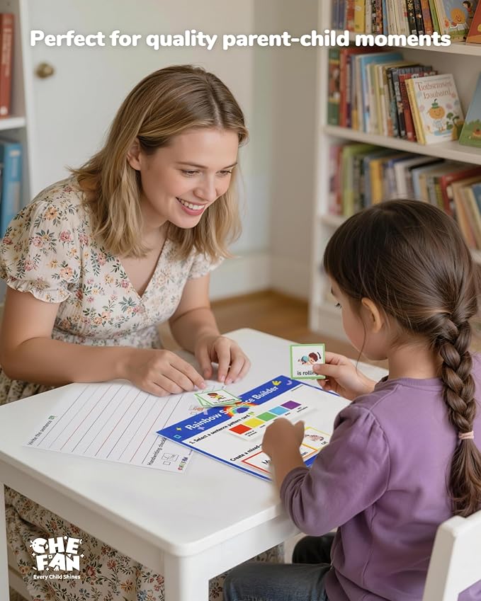 CHEFAN Sentence Building for Kids, Color-Coded Grammar Learning Toys with Writing Practice, Reading Manipulatives for Classroom, Homeshool & Speech Therapy