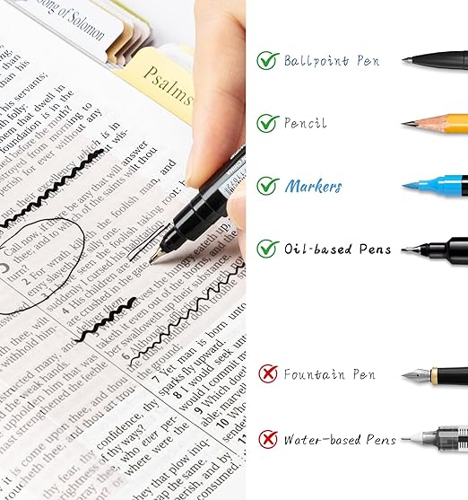 30 Pcs Bible Journaling Kit, Colored Bible Study Supplies, 12 Pastel No Bleed Highlighters and 6 Colored Pens, Transparent Sticky Notes and Bible Tabs Set and More, Book Annotation Kit for Women & Men