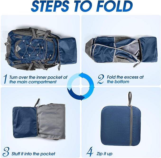 IGOLUMON Hiking Backpack 40L Packable Lightweight Camping Daypack Men Women | Multi-compartment storage Water-resistant Foldable Nylon Material Hiking Day pack for Camping Cycling Outdoor