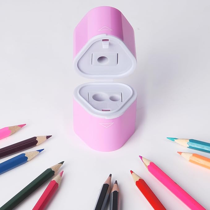 Mr. Pen- Pencil Sharpeners Manual, 6 Pack, 3 Holes, Colorful