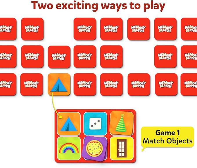 Skillmatics Memory Match - Shapes, Fun & Fast Matching Board Game for Kids, Educational Preschool Game for Toddlers, Boys & Girls Ages 3, 4, 5, 6 & 7, Learning & Brain Development Toy