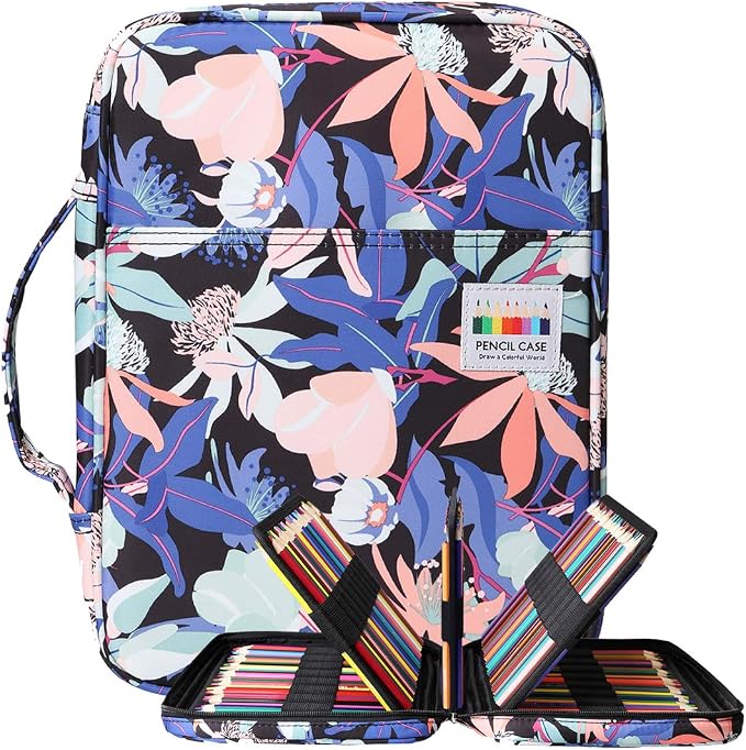 Coloring Pencil Case 220 Slots Pencils/Gel Pens Organizer Waterproof Travel Case Zipper Carrying Portable Pencil Markers Pen Holder Bag for Painter Writers