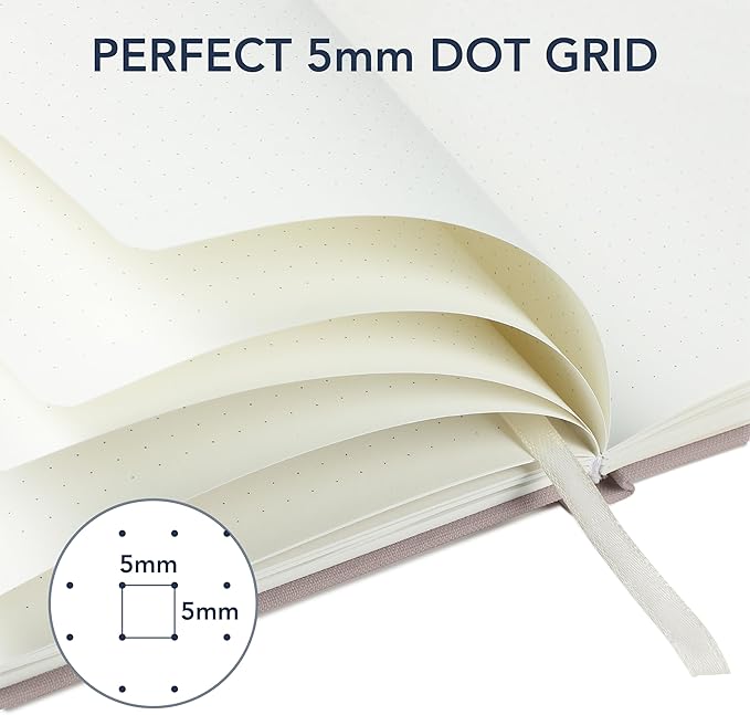 Mr. Pen- Dotted Journal Notebook, A5 Medium Size (5.7"x8.4"), 160 Pages (80 Sheets), Fabric Hardcover, 100 GSM Thick Paper, Bullet Dotted Journal for Planning, Tracking
