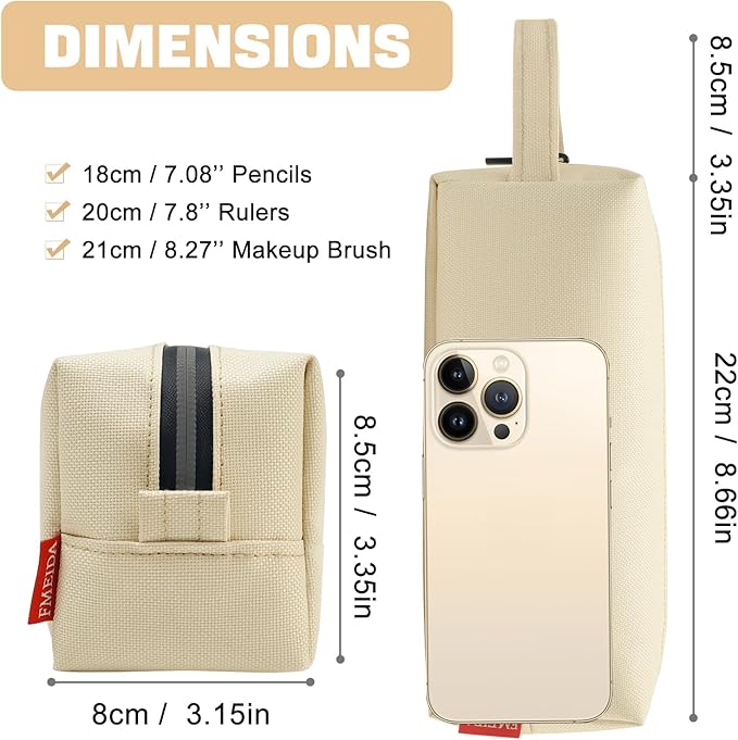 Fmeida Pencil Case Aesthetic Pencil Bag Big Capacity Pencil Pouch Portable Pen Case Office Stationery Makeup Bag Desk Organizer for College Adults Women Men