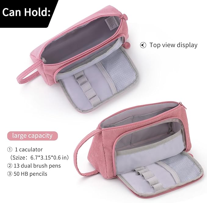 EASTHILL Big Capacity Pencil Case Pouch Pen Case Simple Stationery Bag School College Office Organizer for Teens Girls Adults Student