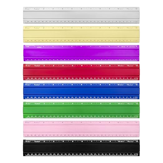 Alumicolor Aluminum Desk & Office Ruler, 12IN, Pink