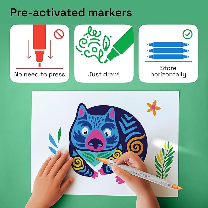 ARTISTRO 60 Rock Acrylic Paint Markers - Rock Painting Kit for Arts & Crafts - Dual Tip Acrylic Paint Pens