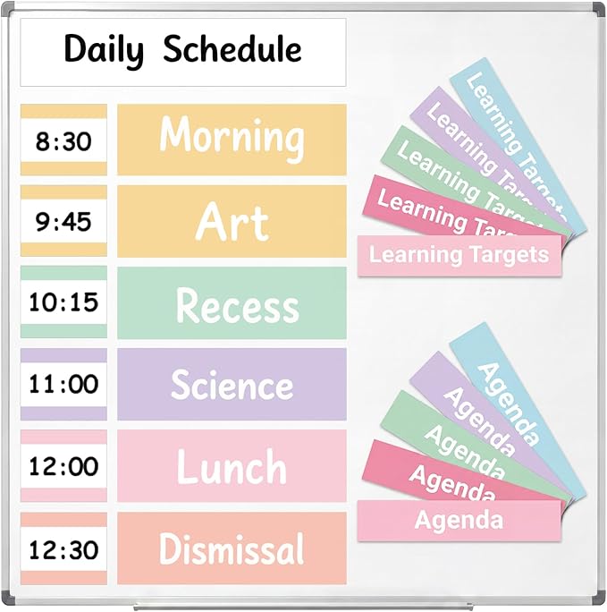 35 Pcs Classroom Schedule Magnetic Daily Schedule Pocket Chart Reusable Dry Erase Course Labels Welcome Back to School Decorations for Bulletin Board Whiteboard