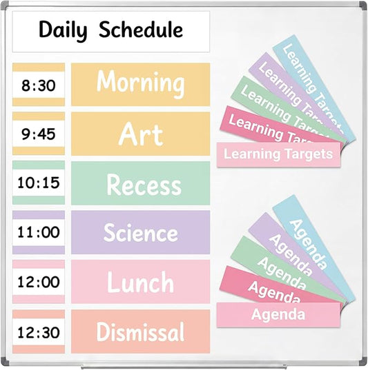 35 Pcs Classroom Schedule Magnetic Daily Schedule Pocket Chart Reusable Dry Erase Course Labels Welcome Back to School Decorations for Bulletin Board Whiteboard