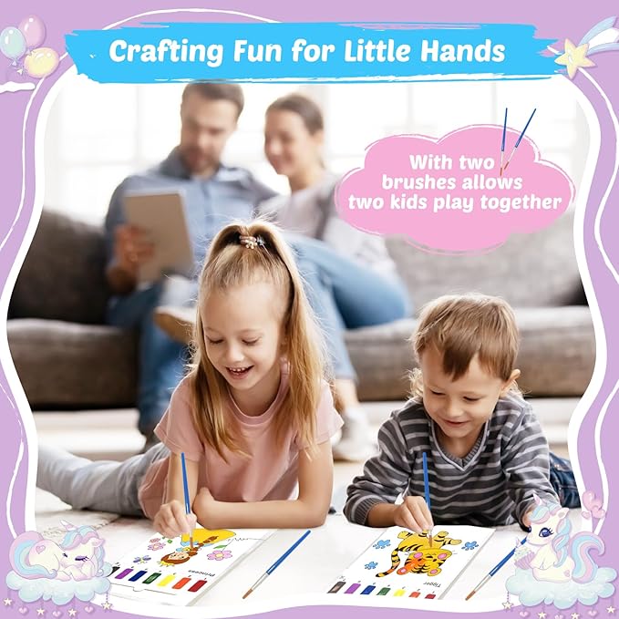 Watercolor Paint Sets for Kid: 2 Pack Water Painting Coloring Book for Toddlers 4-8 Years Old, No Mess Arts and Crafts Drawing Paper Kits for Boys Girls Birthday Gift