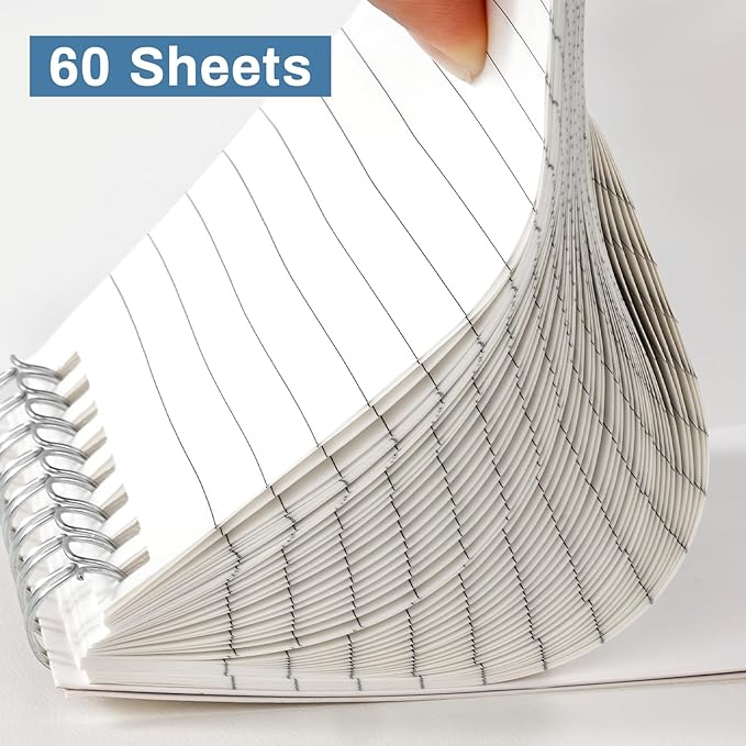 Dynta Small Notebooks Bulk 3x5 Inch, 60 Packs Mini Top Bound Spiral Notepad With Lined Pages, Pocket Notebook 10 Morandi Colored 60Sheets/120Pages (80GSM), Memo Notepads for Home, School, Travel