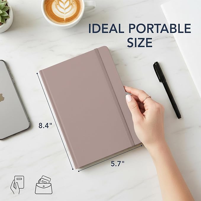 Mr. Pen- Dotted Journal Notebook, A5 Medium Size (5.7"x8.4"), 160 Pages (80 Sheets), Fabric Hardcover, 100 GSM Thick Paper, Bullet Dotted Journal for Planning, Tracking