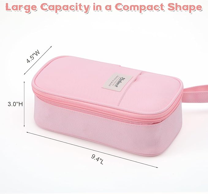 Pencil Case Pouch, Large Capacity Pen Bag Organizer, Cute Aesthetic Pencil Box for Girls Boys Kids, Back to School Supplies, Teacher Supplies Classroom Essentials, Pink